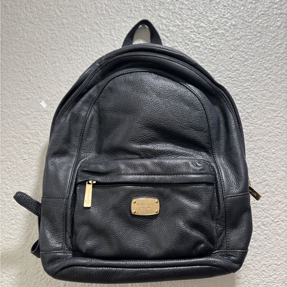 Michael Kors Black Backpack with Gold Accents